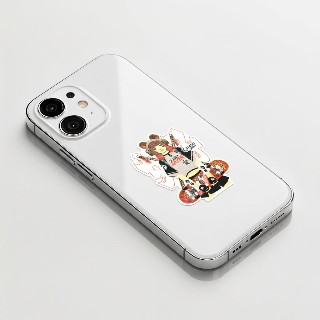 Samurai Skater Girlie ✦ B-Side Label Sticker