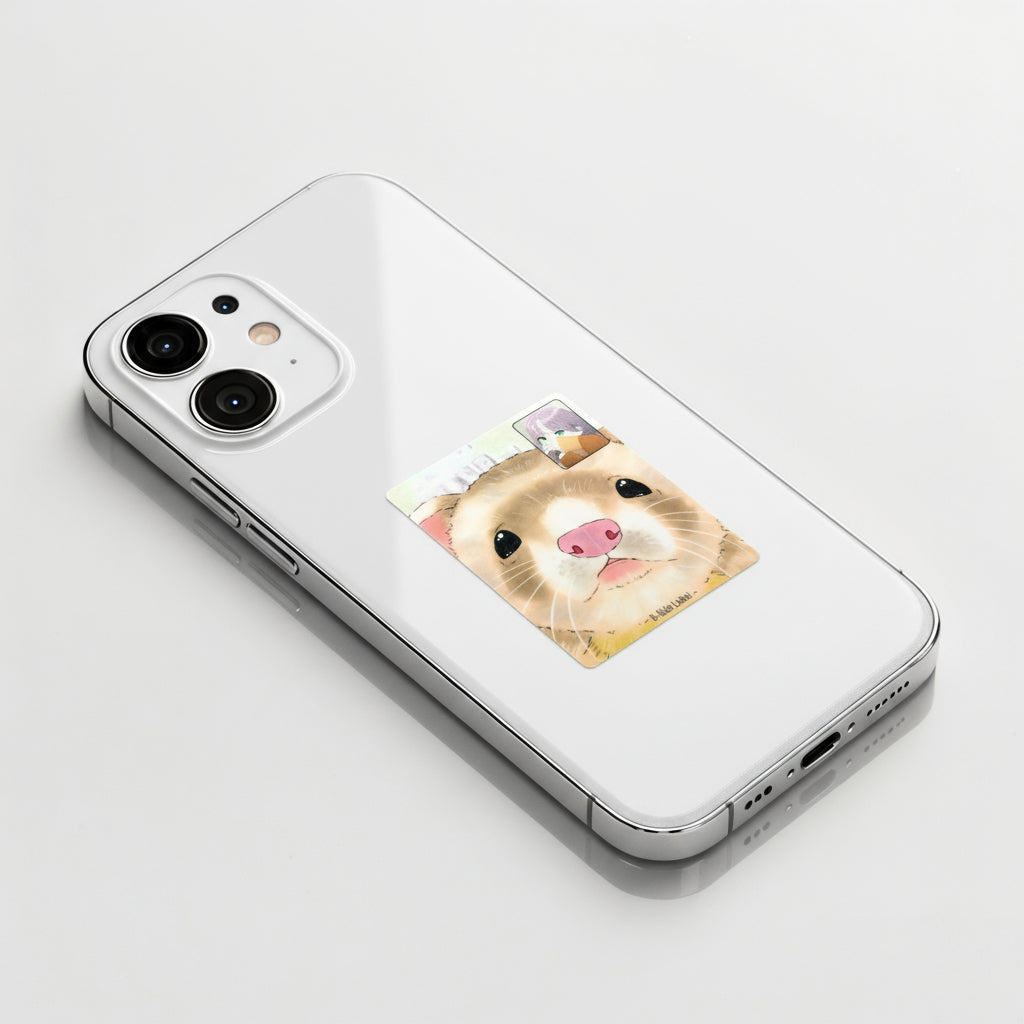 Ferret & Girl Face-Time ✦ B-Side Label Sticker