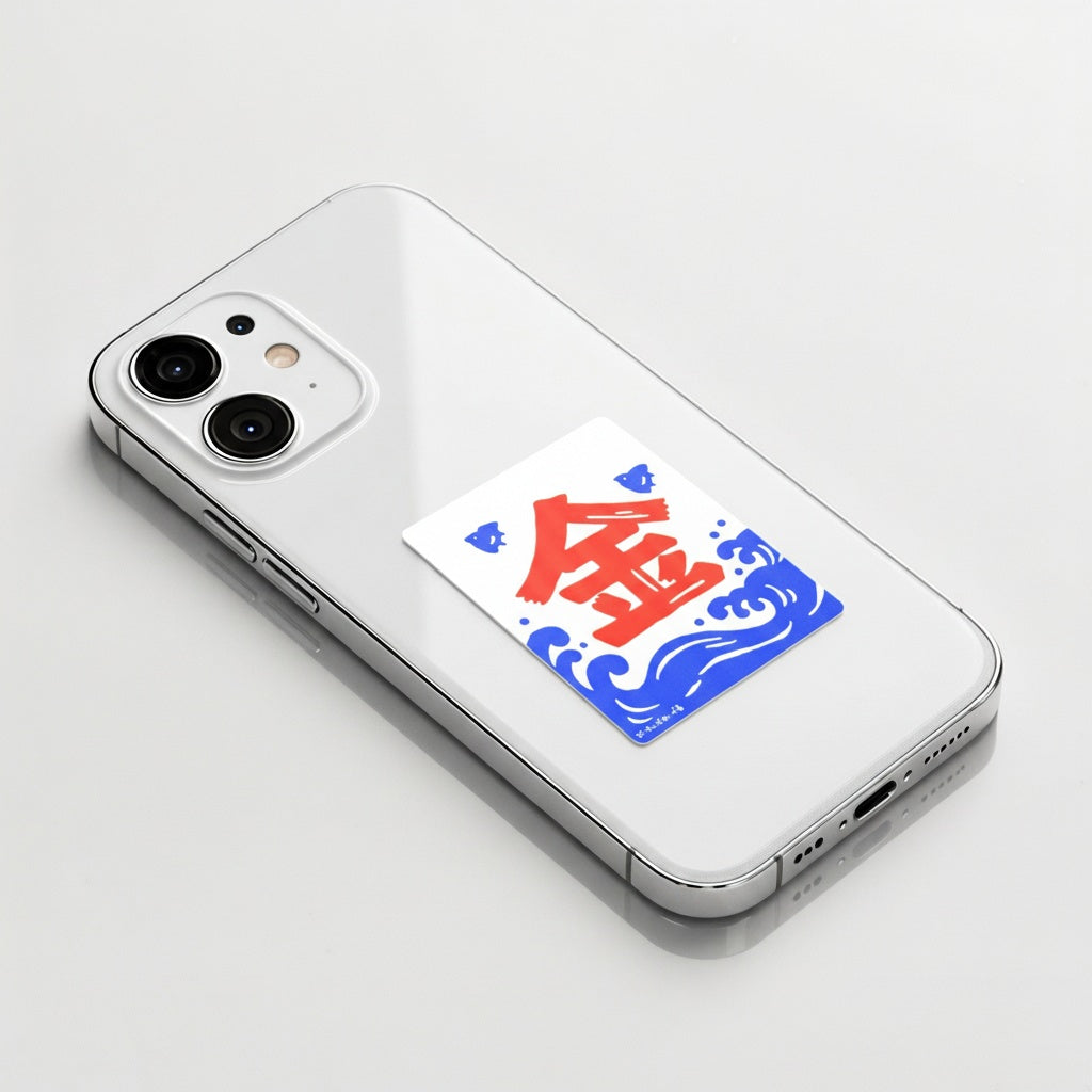 Gold Kanji & Waves ✦ B-Side Label Sticker