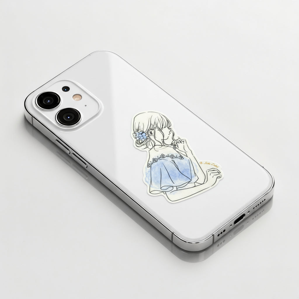 Blue Blossom Elegance ✦ B-Side Label Sticker