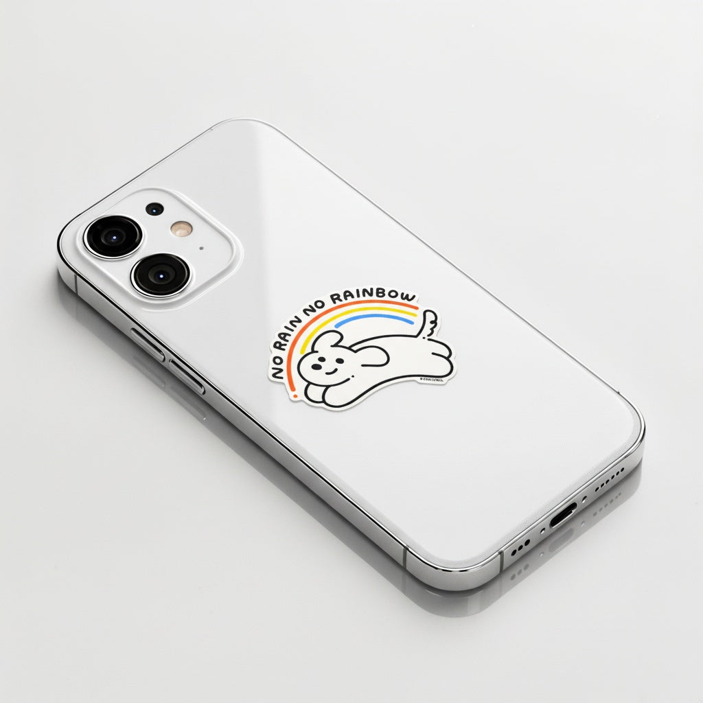 No Rain No Rainbow Dog ✦ B-Side Label Sticker