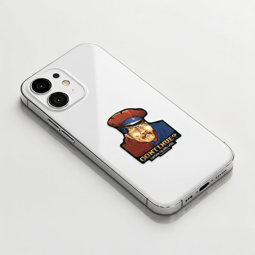 Street Fighter M. Bison “Continue?” ✦ B-Side Label Sticker