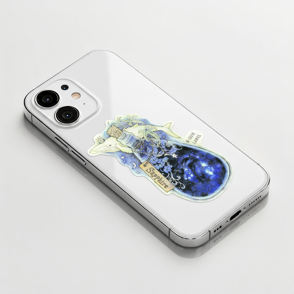 Blue Sapphire Bottle ✦ B-Side Label Sticker