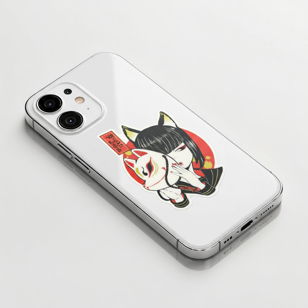 Fox Mask Girl ✦ B-Side Label Sticker