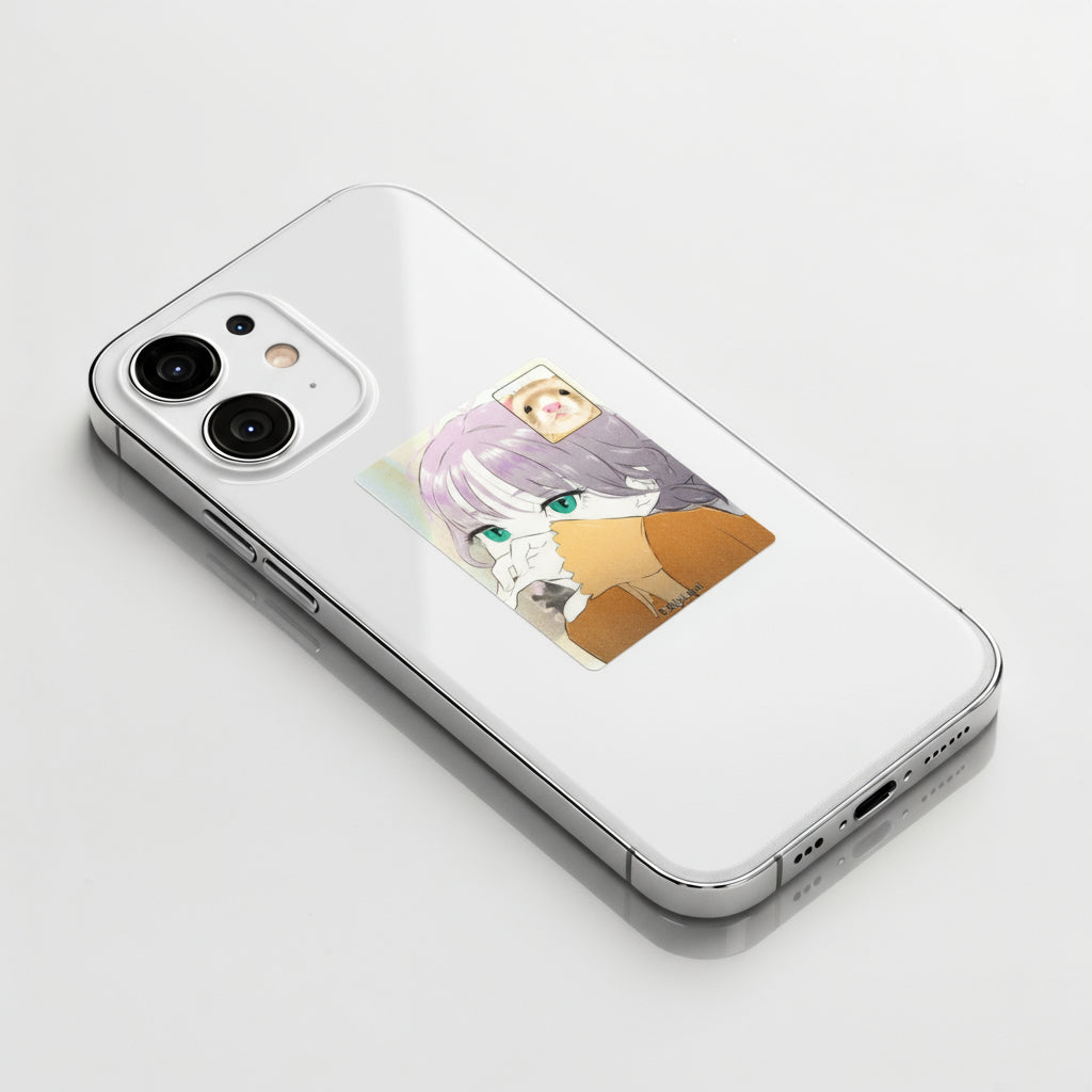 Girl & Ferret Face-Time ✦ B-Side Label Sticker