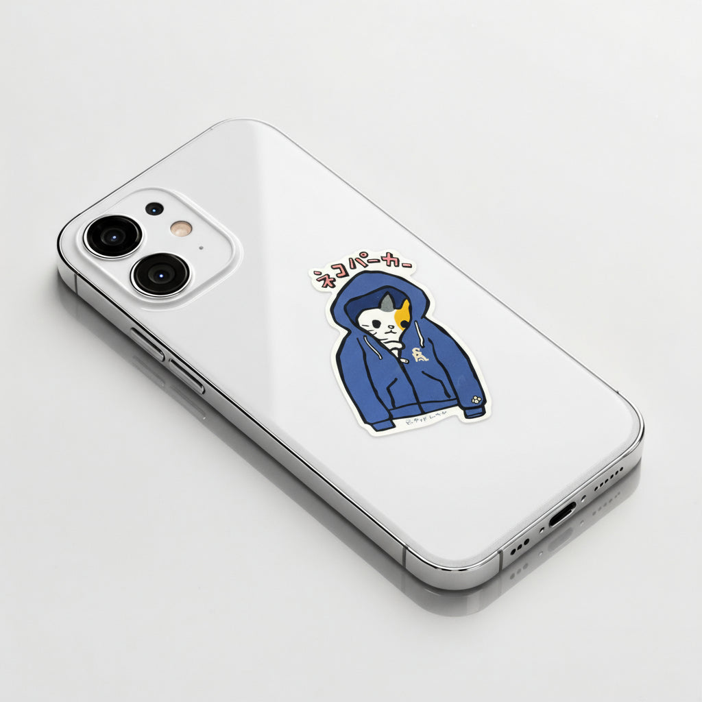 Cute Cat Hoodie ✦ B-Side Label Sticker