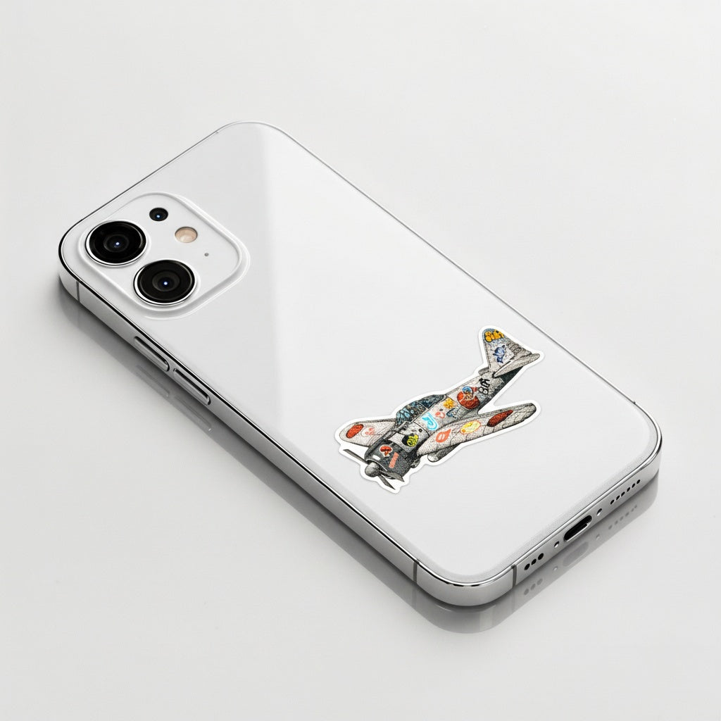 Graffiti Fighter Plane ✦ B-Side Label Sticker