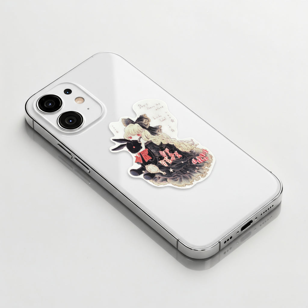 Blond Girl and Hare ✦ B-Side Label Sticker