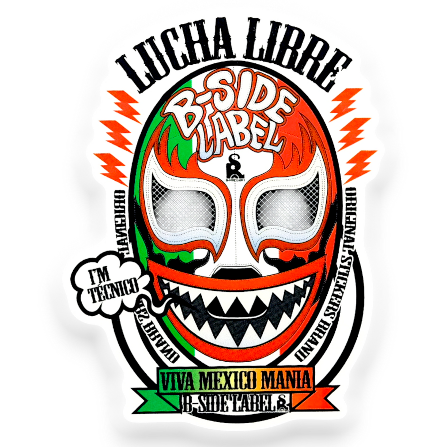 Lucha Libre Mask ✦ B-Side Label Sticker
