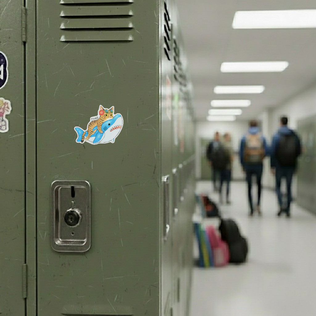 Hawaiian Cat Shark Floatie ✦ B-Side Label Sticker