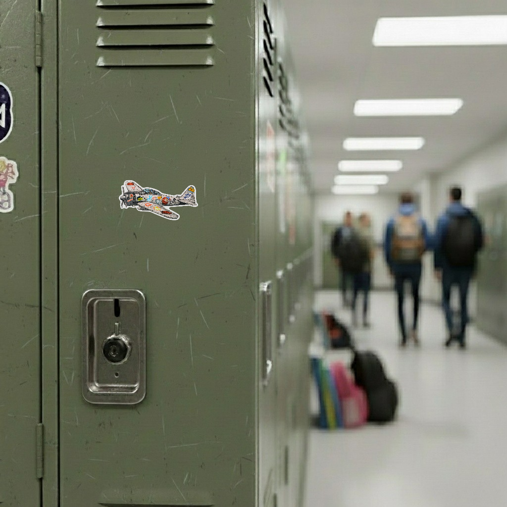 Graffiti Fighter Plane ✦ B-Side Label Sticker