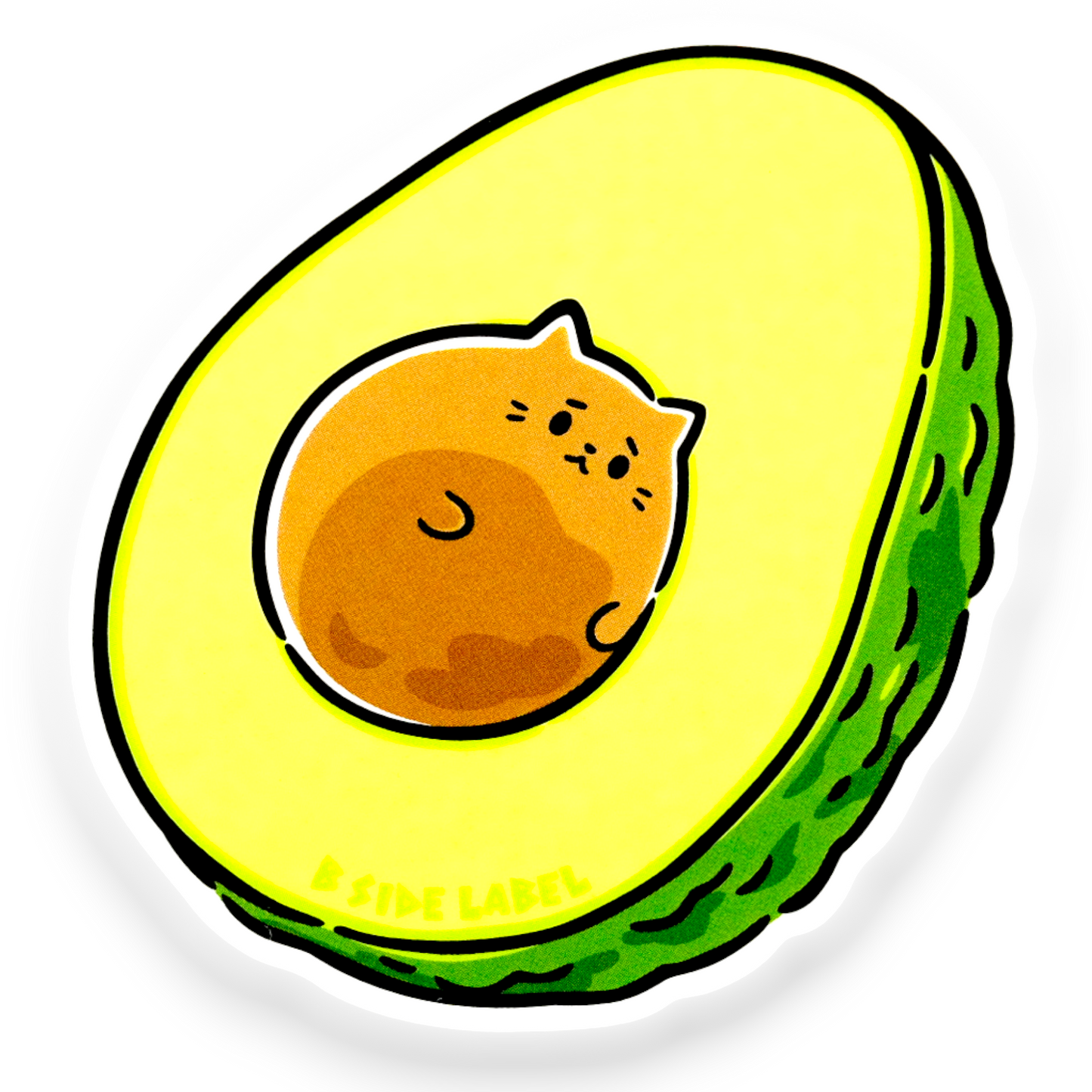 Avocado Cat ✦ B-Side Label Sticker