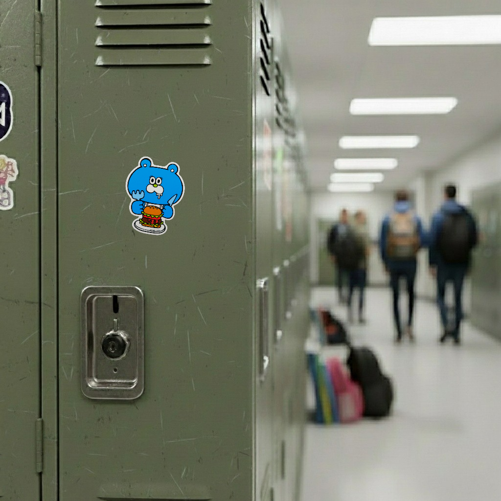 Hungry Blue Bear Burger ✦ B-Side Label Sticker