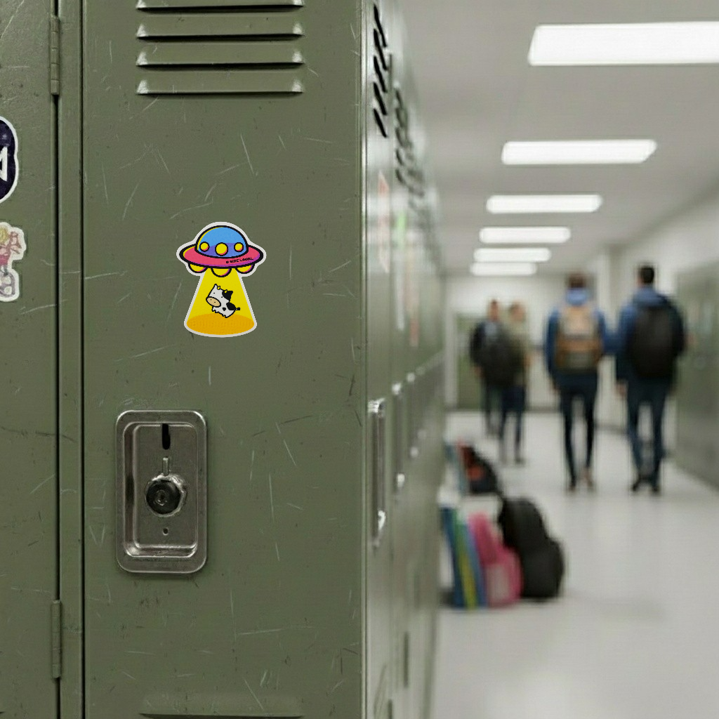 UFO Cow Abduction ✦ B-Side Label Sticker