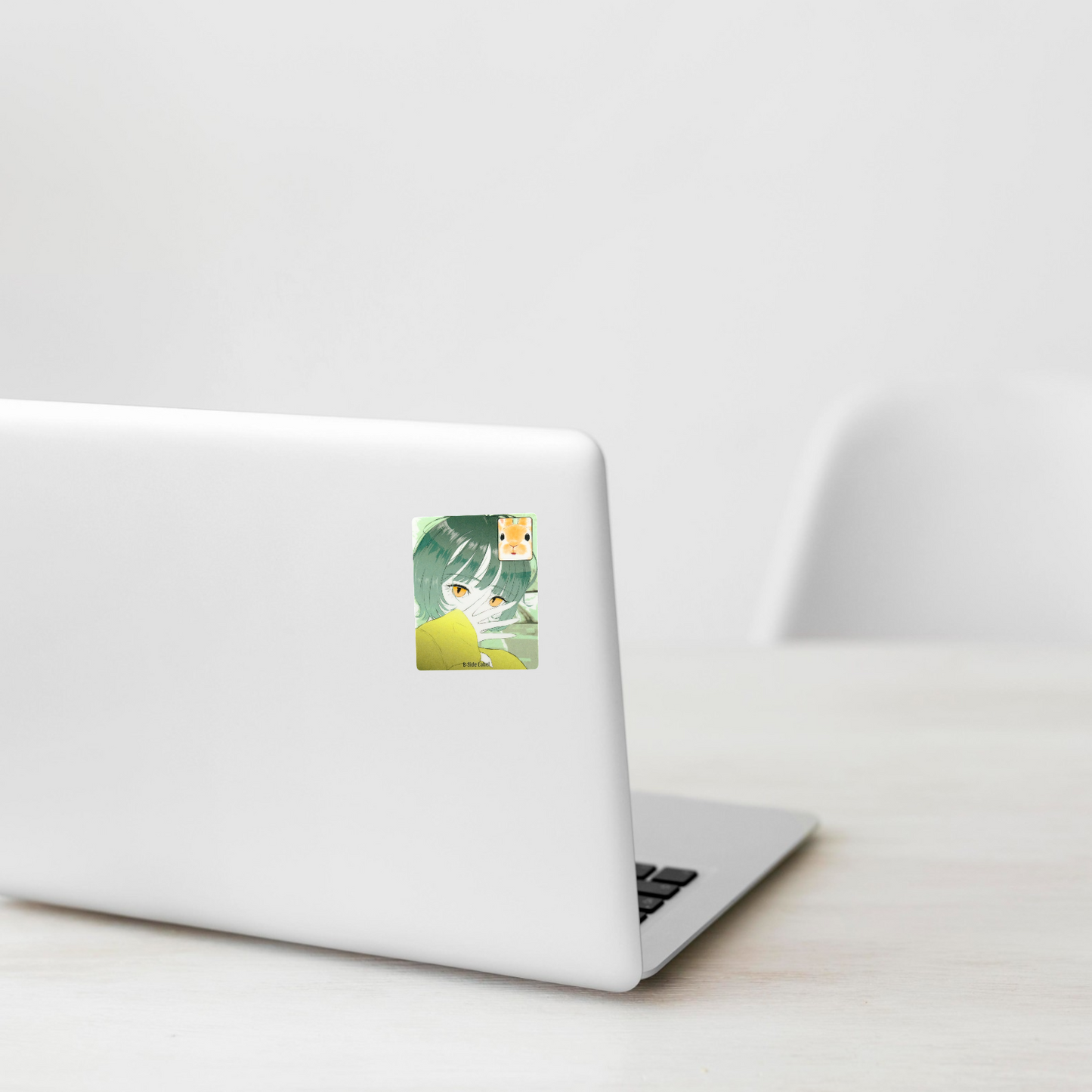 Girl & Bunny Face-Time ✦ B-Side Label Sticker