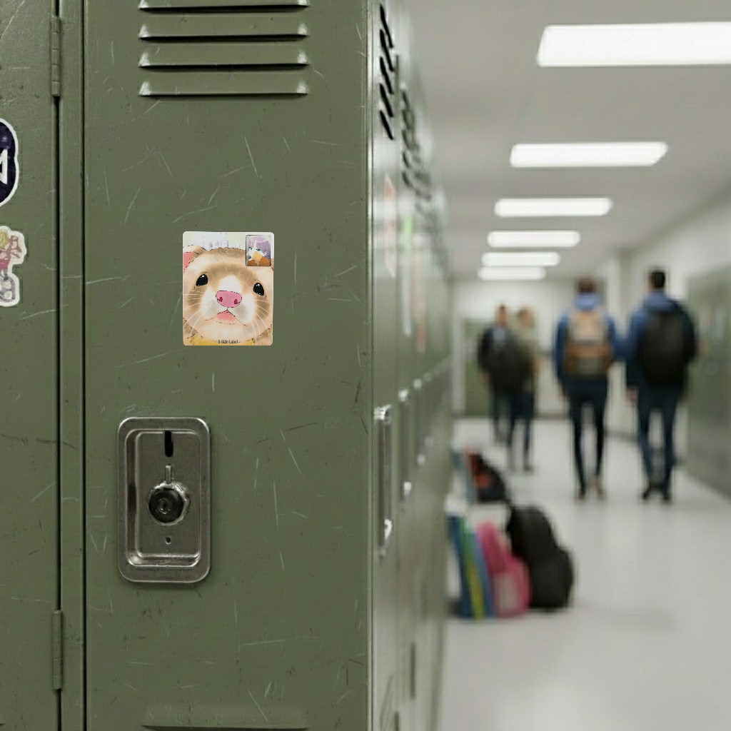Ferret & Girl Face-Time ✦ B-Side Label Sticker