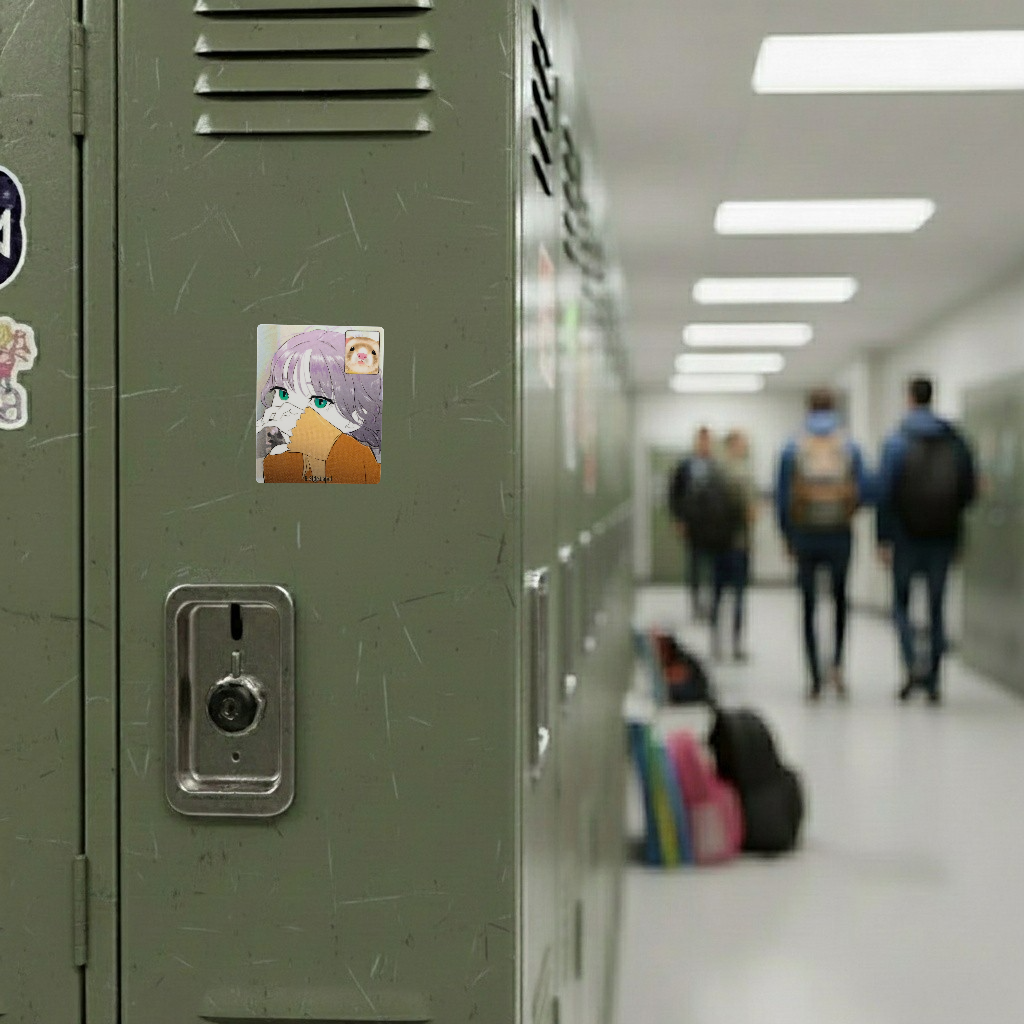 Girl & Ferret Face-Time ✦ B-Side Label Sticker