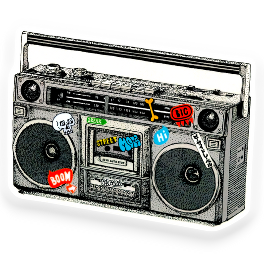 Retro Boombox ✦ B-Side Label Sticker