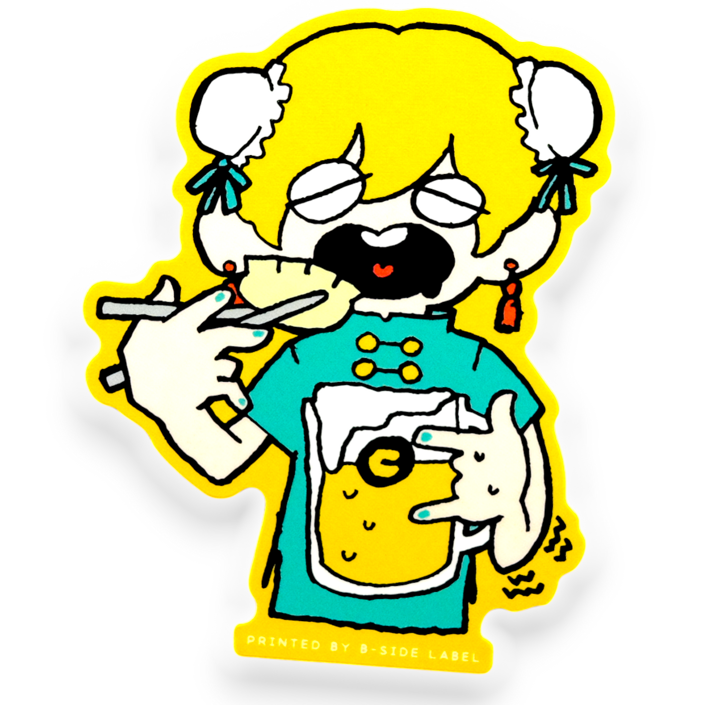 Beer & Gyoza Girlie ✦ B-Side Label Sticker