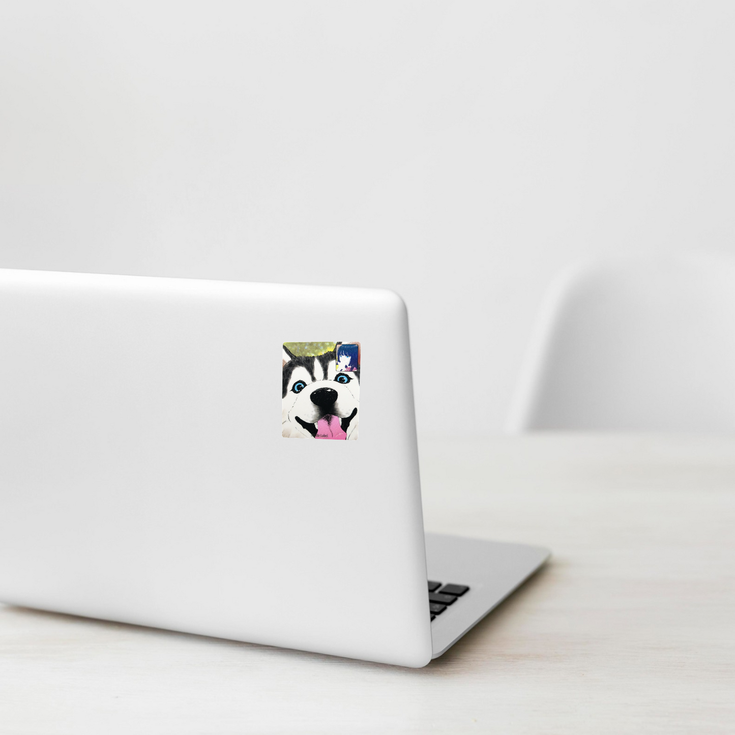 Husky & Girl Face-Time ✦ B-Side Label Sticker