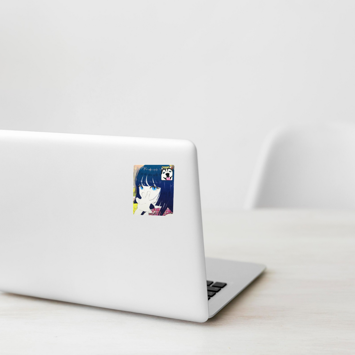 Girl & Husky Face-Time ✦ B-Side Label Sticker