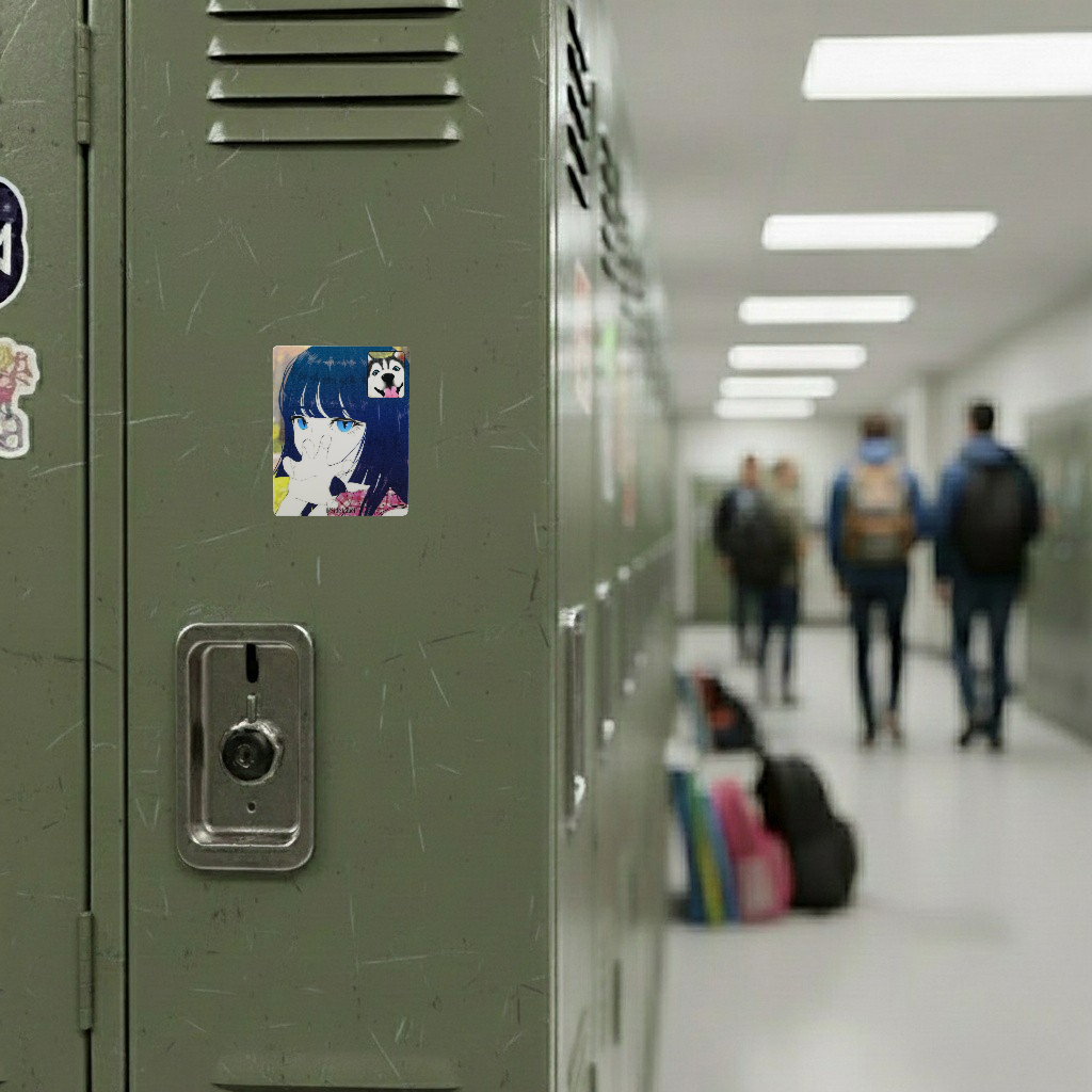 Girl & Husky Face-Time ✦ B-Side Label Sticker