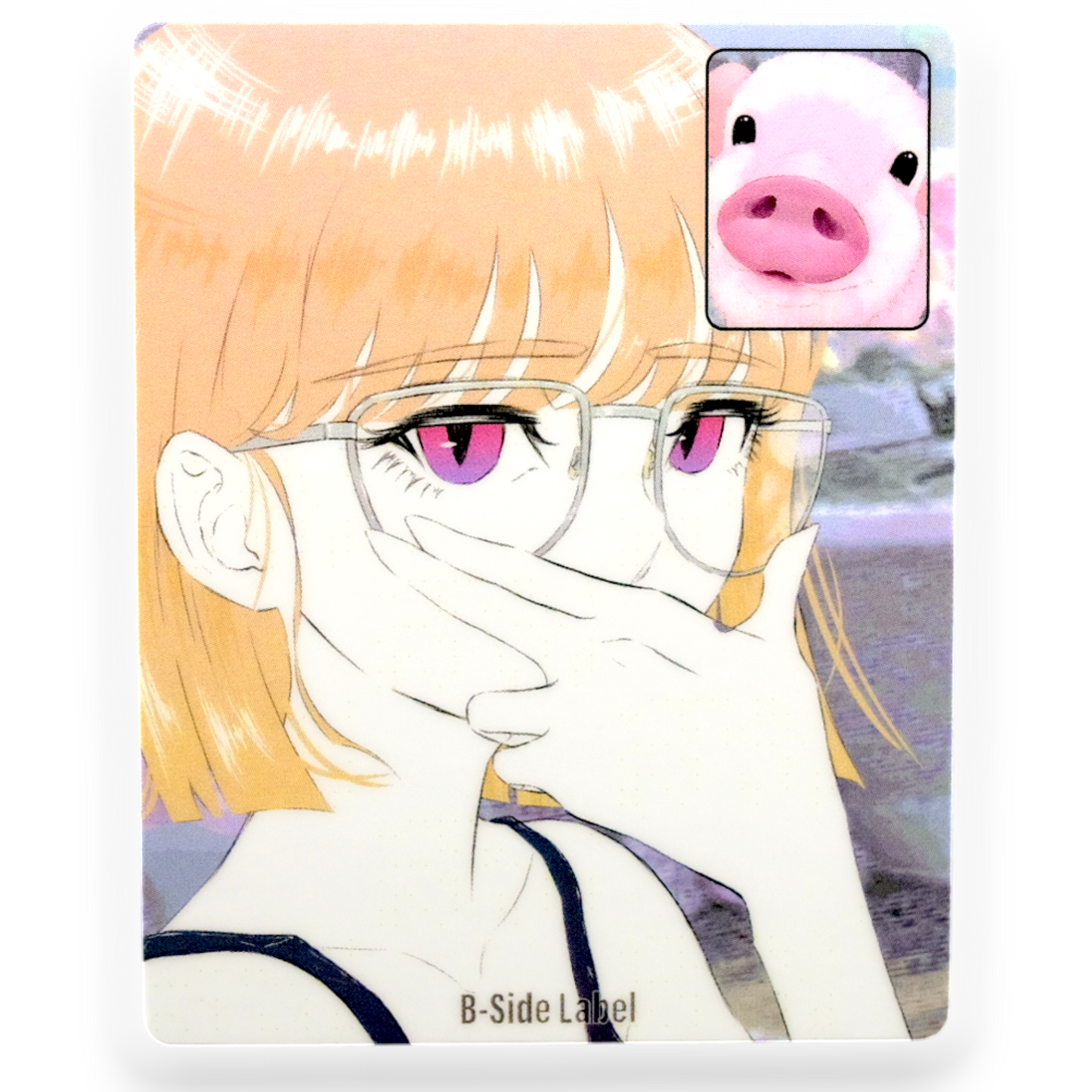Girl & Pig Face-Time ✦ B-Side Label Sticker