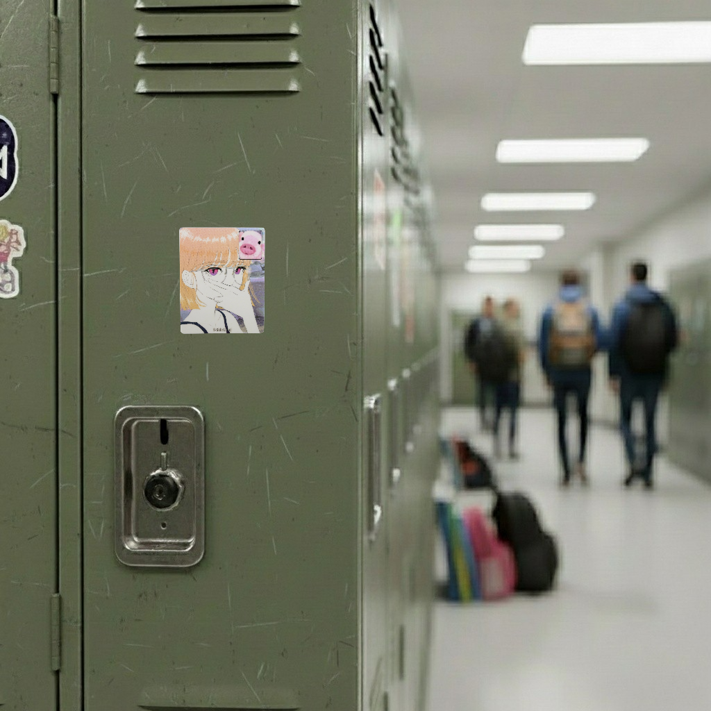 Girl & Pig Face-Time ✦ B-Side Label Sticker