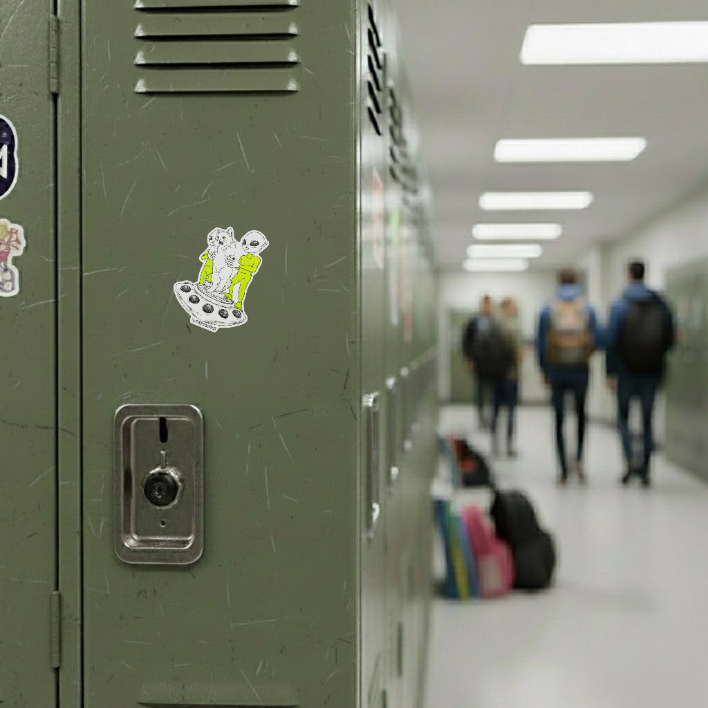 Alien Cat Abduction ✦ B-Side Label Sticker