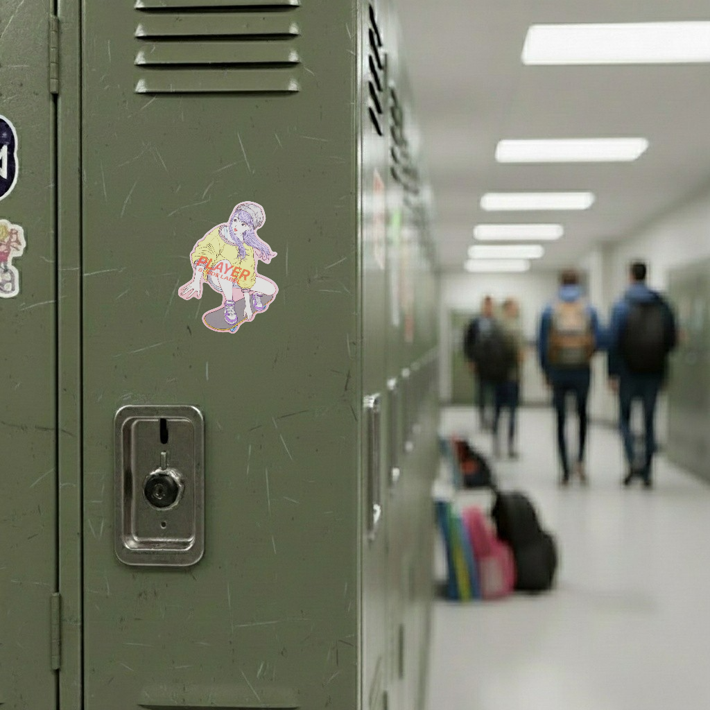 Stylish Skater Girlie ✦ B-Side Label Sticker