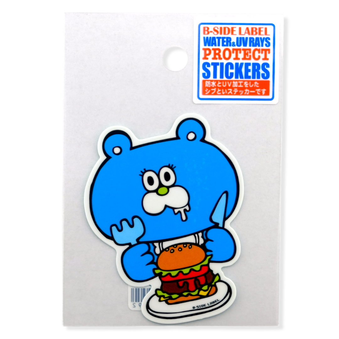 Hungry Blue Bear Burger ✦ B-Side Label Sticker