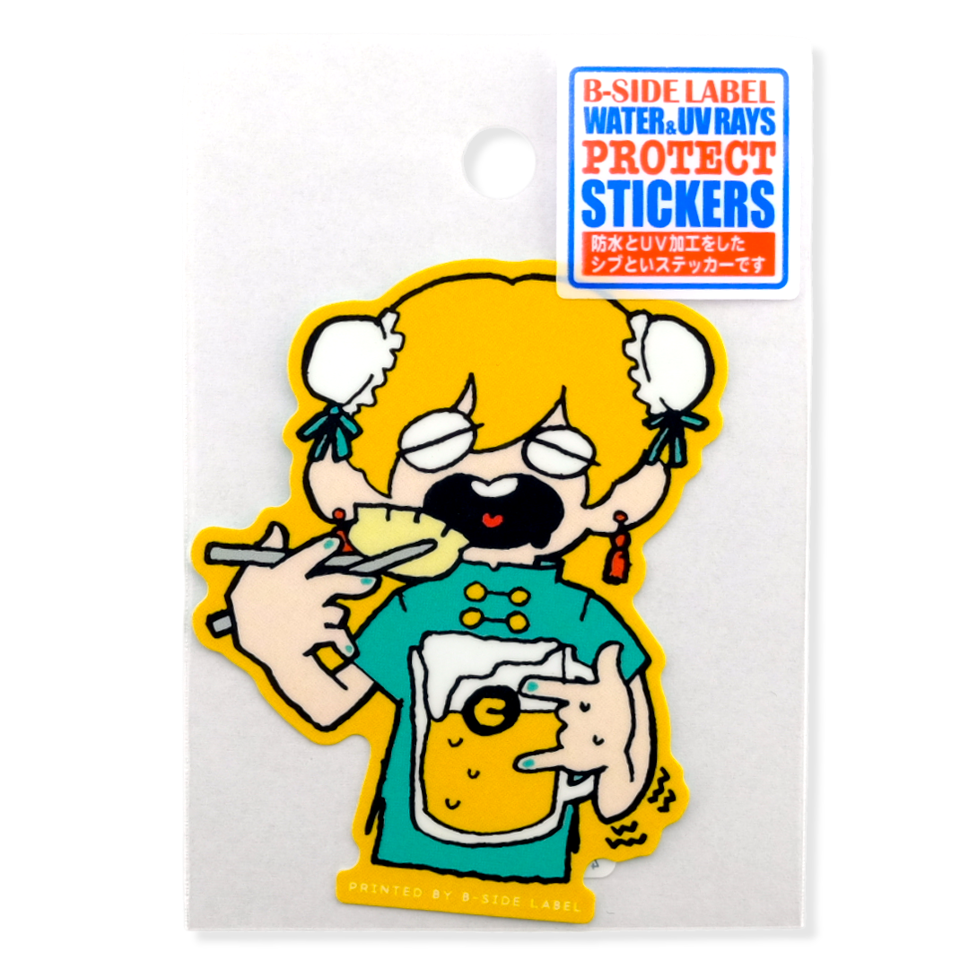 Beer & Gyoza Girlie ✦ B-Side Label Sticker