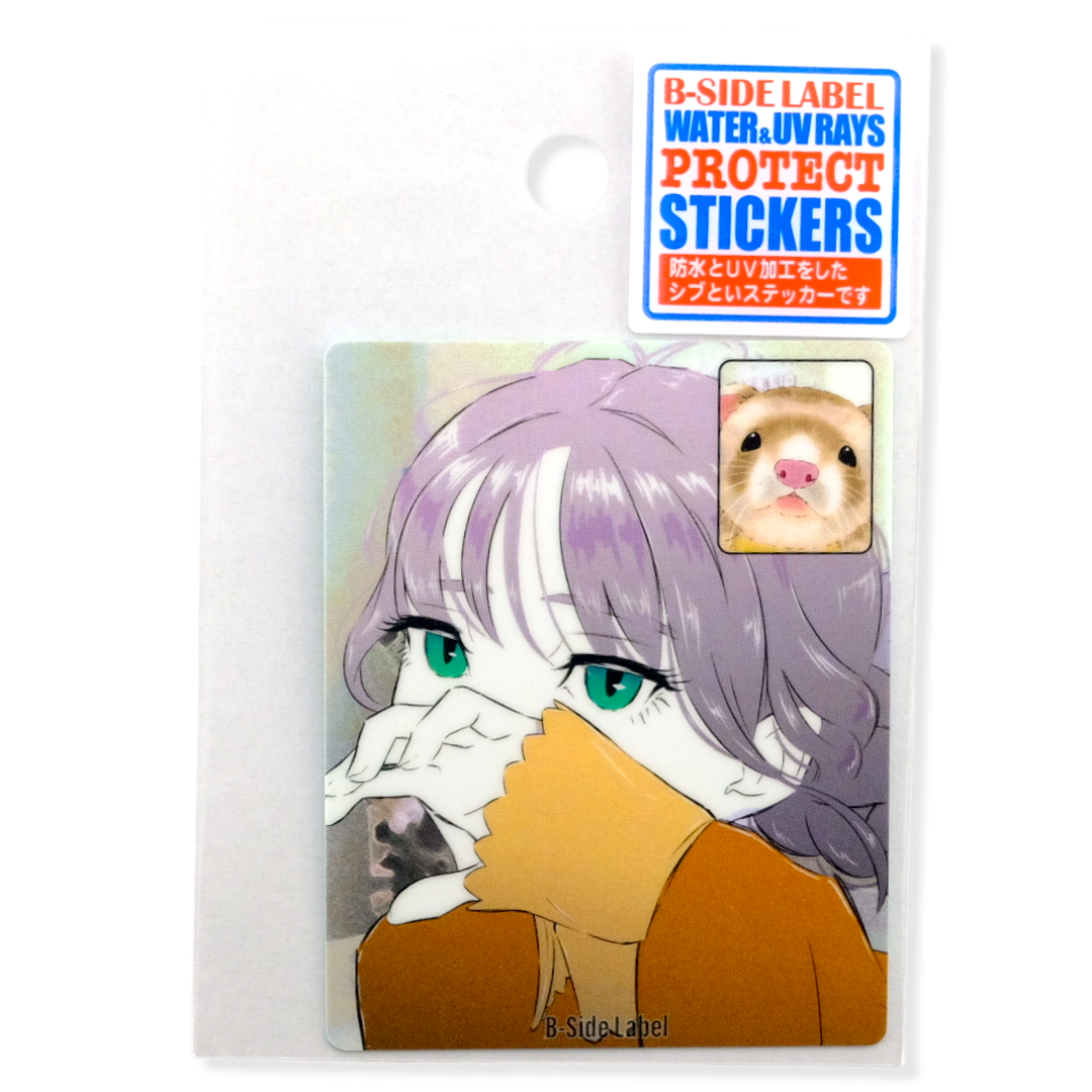 Girl & Ferret Face-Time ✦ B-Side Label Sticker