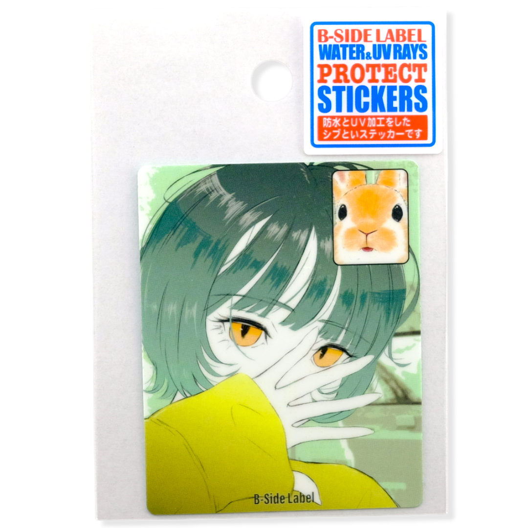 Girl & Bunny Face-Time ✦ B-Side Label Sticker