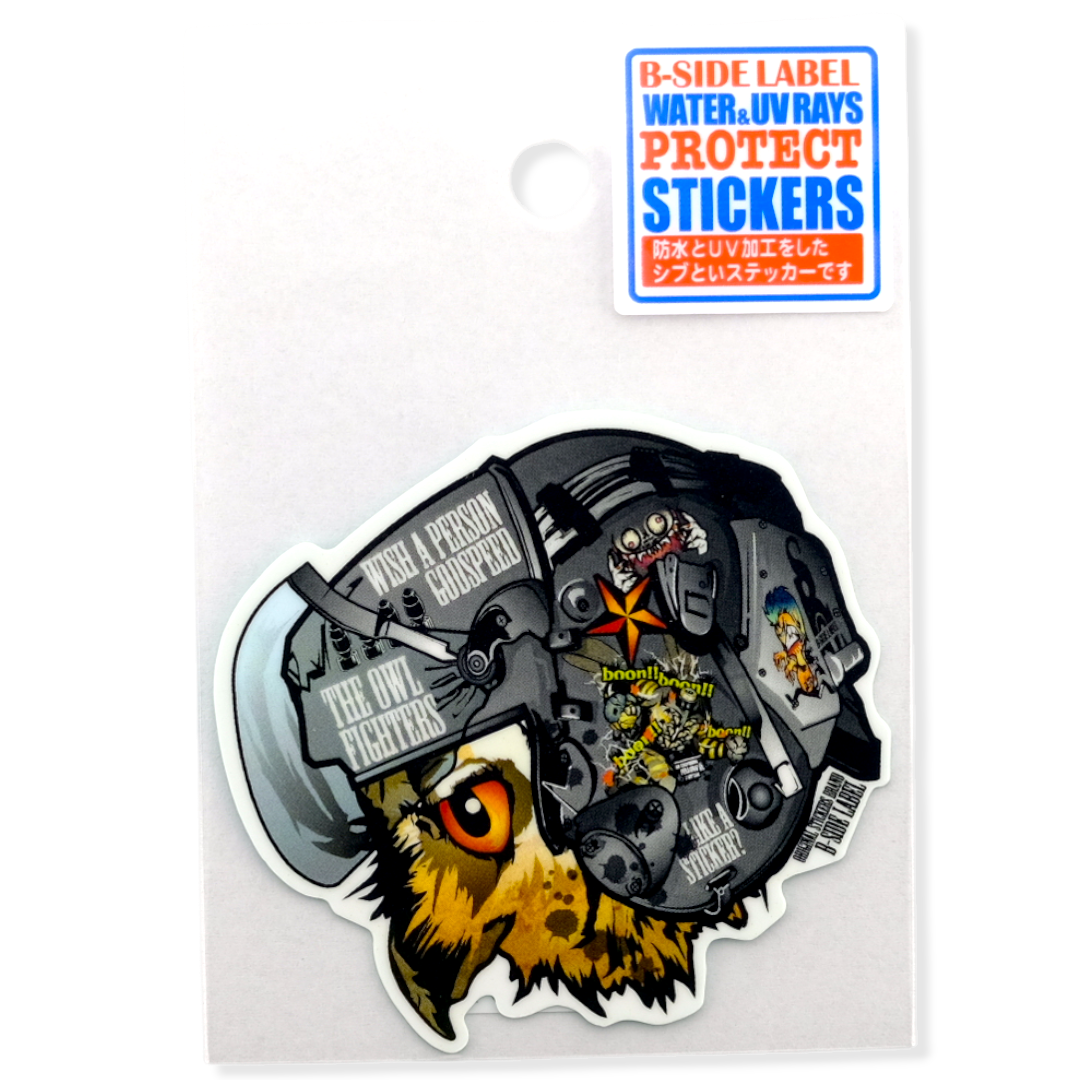 Owl Fighter Helmet ✦ B-Side Label Sticker