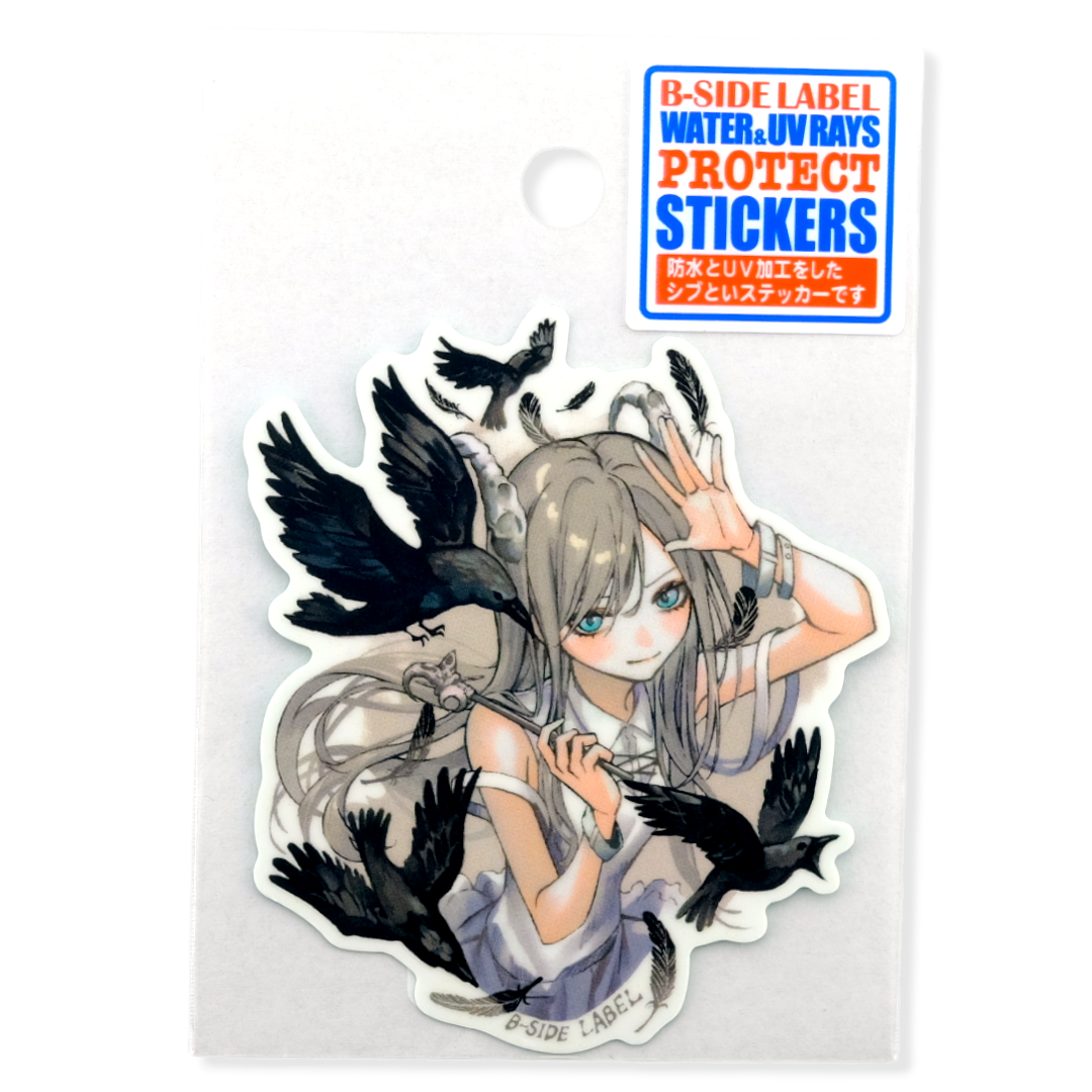 Girl with Ravens ✦ B-Side Label Sticker