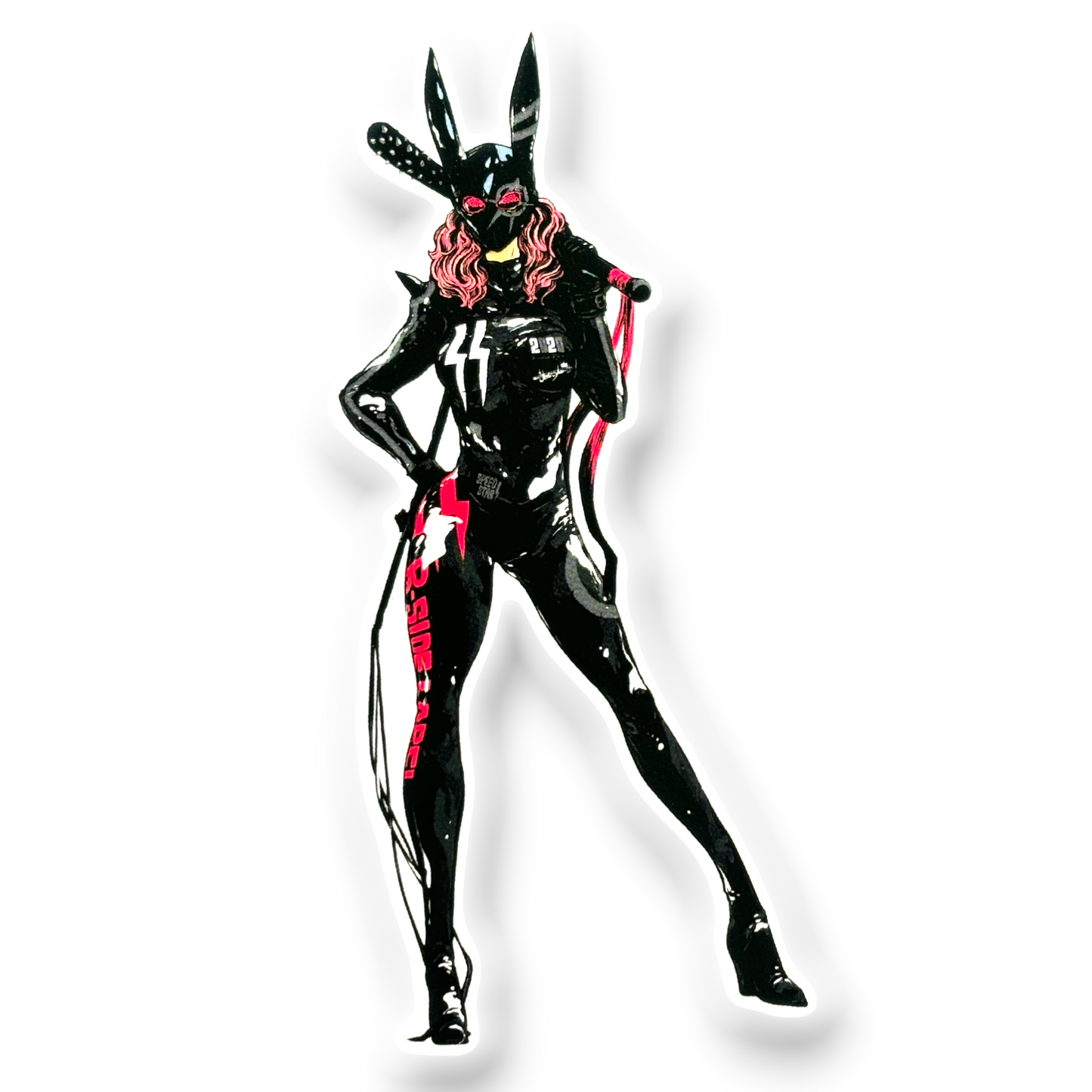 Bunny-Mask Latex Lady ✦ B-Side Label Sticker