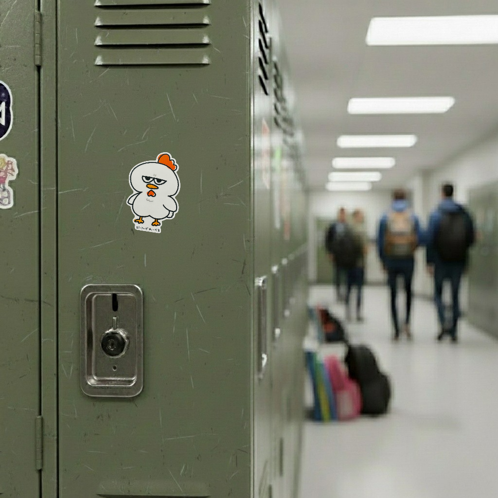 Grumpy-Face Chicken ✦ B-Side Label Sticker