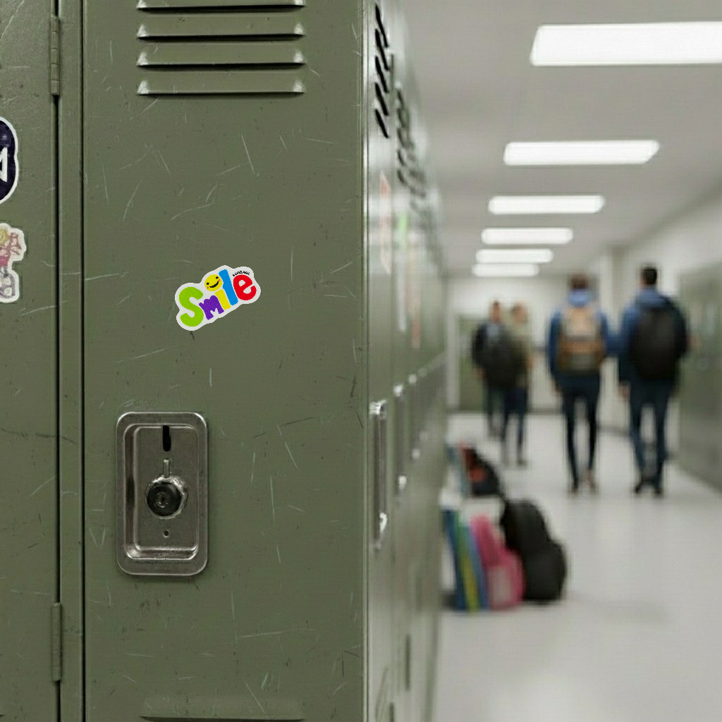 Smiley Rainbow Letters ✦ B-Side Label Sticker