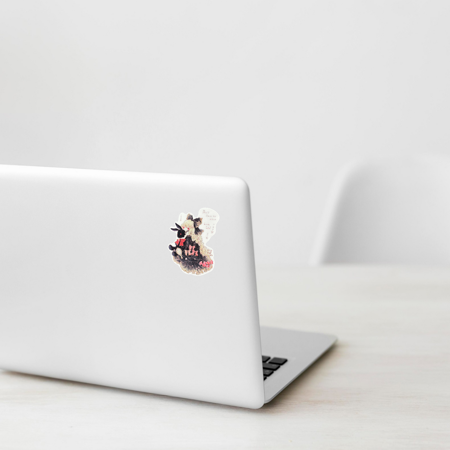 Blond Girl and Hare ✦ B-Side Label Sticker