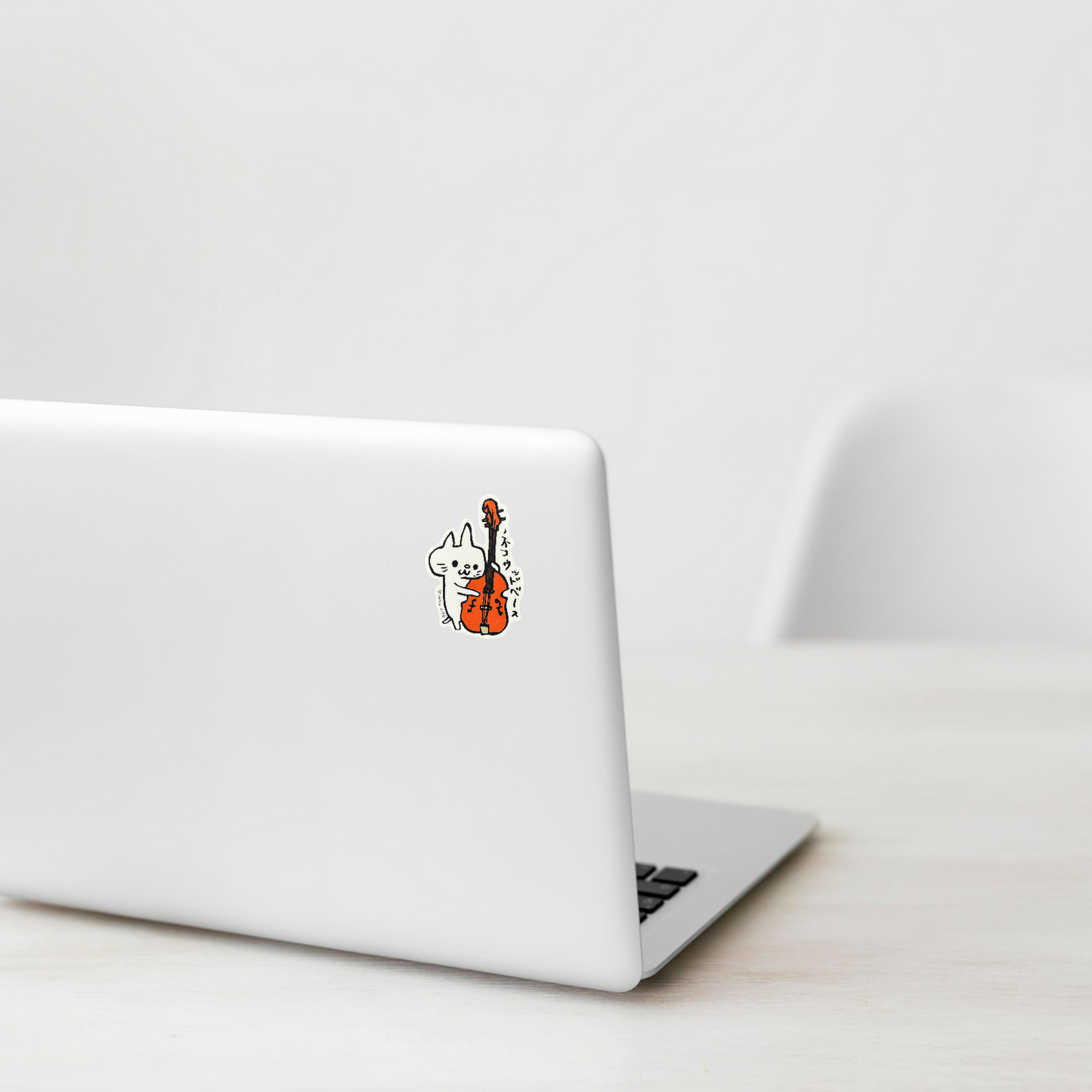 Upright Bass Cat ✦ B-Side Label Sticker