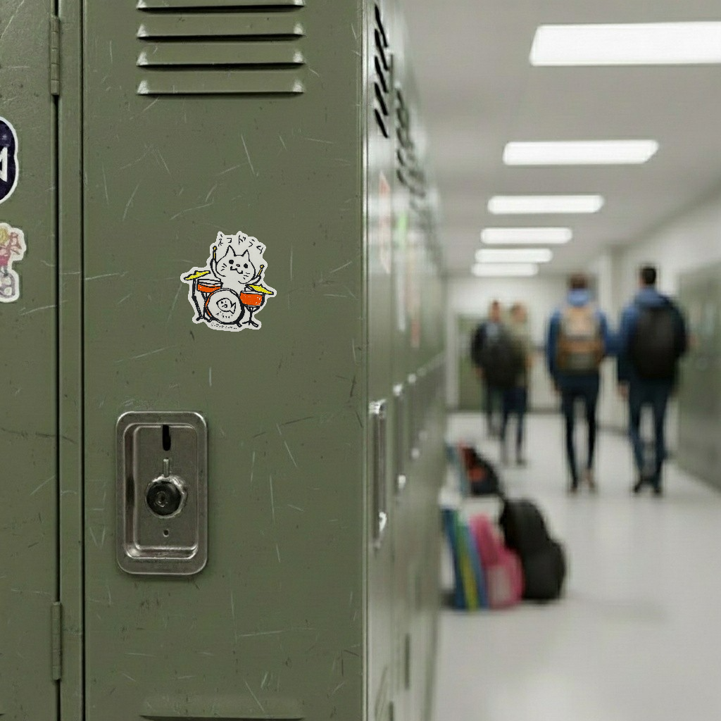 Cat Drummer ✦ B-Side Label Sticker