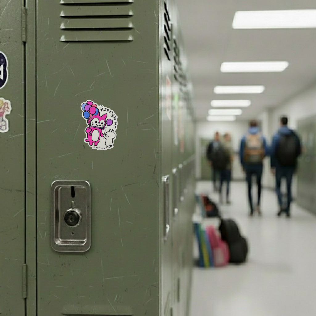 Kitty Cat Clown Balloon ✦ B-Side Label Sticker