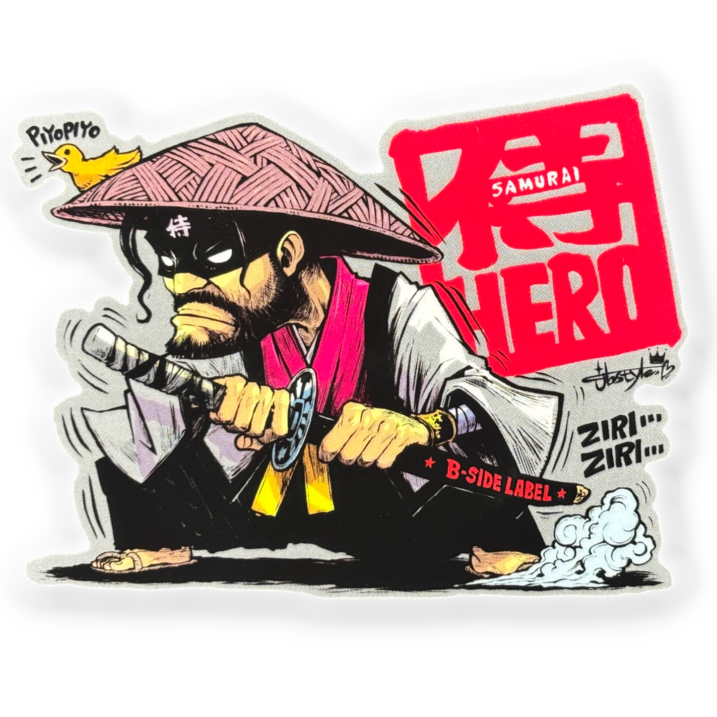 Samurai Hero & Duck ✦ B-Side Label Sticker