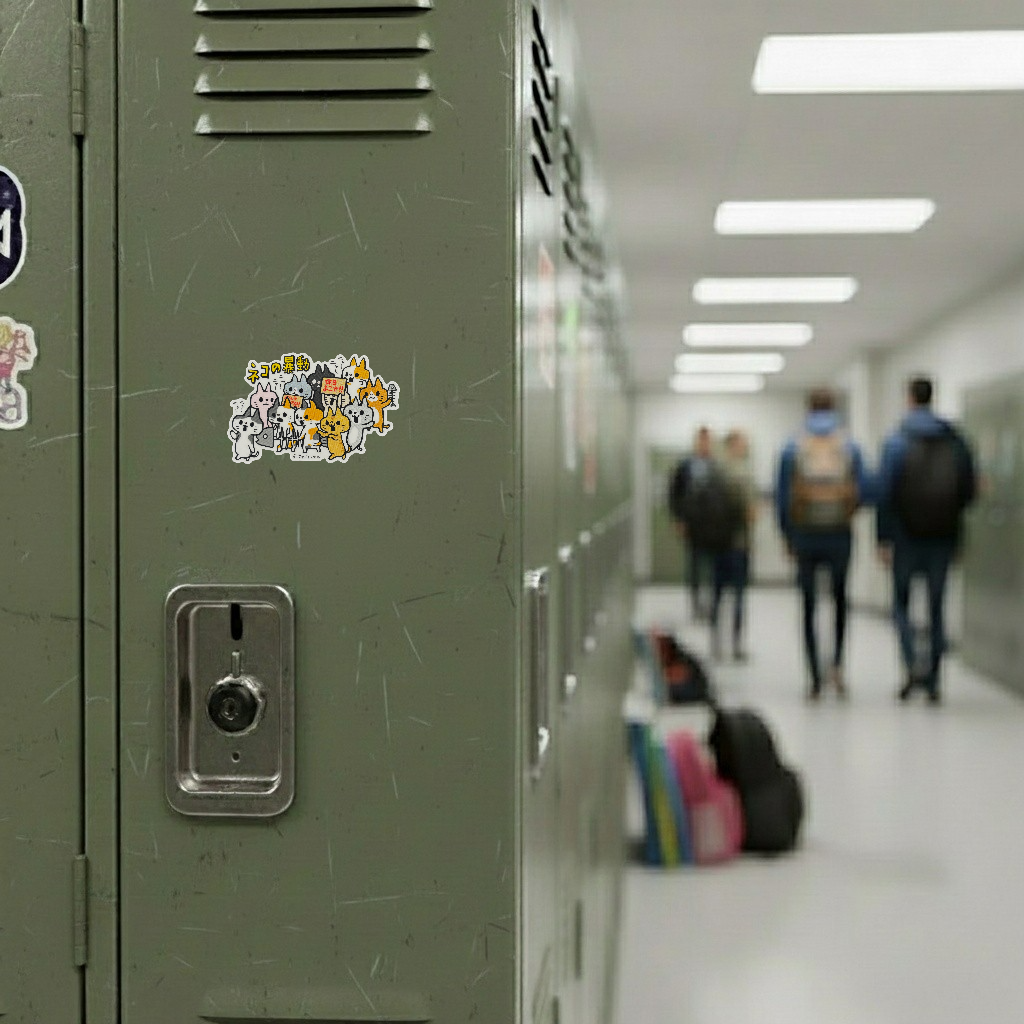 Cute Kitty-Cat Protest ✦ B-Side Label Sticker