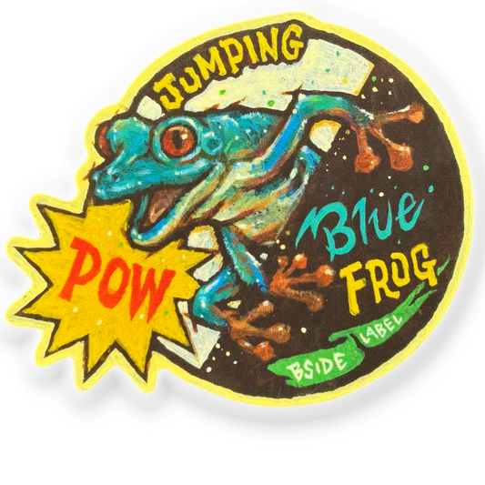 Jumping Blue Frog ✦ B-Side Label Sticker