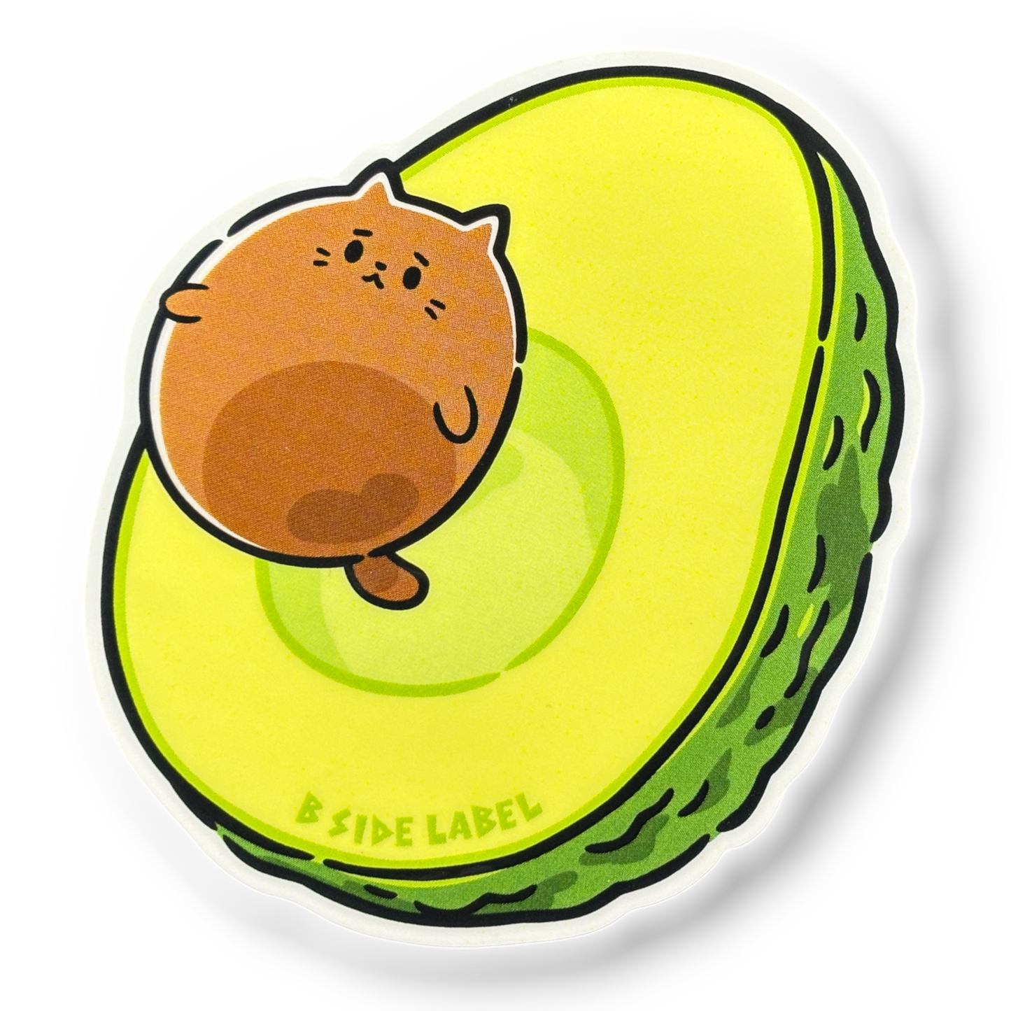 Avocado Cat ✦ B-Side Label Sticker