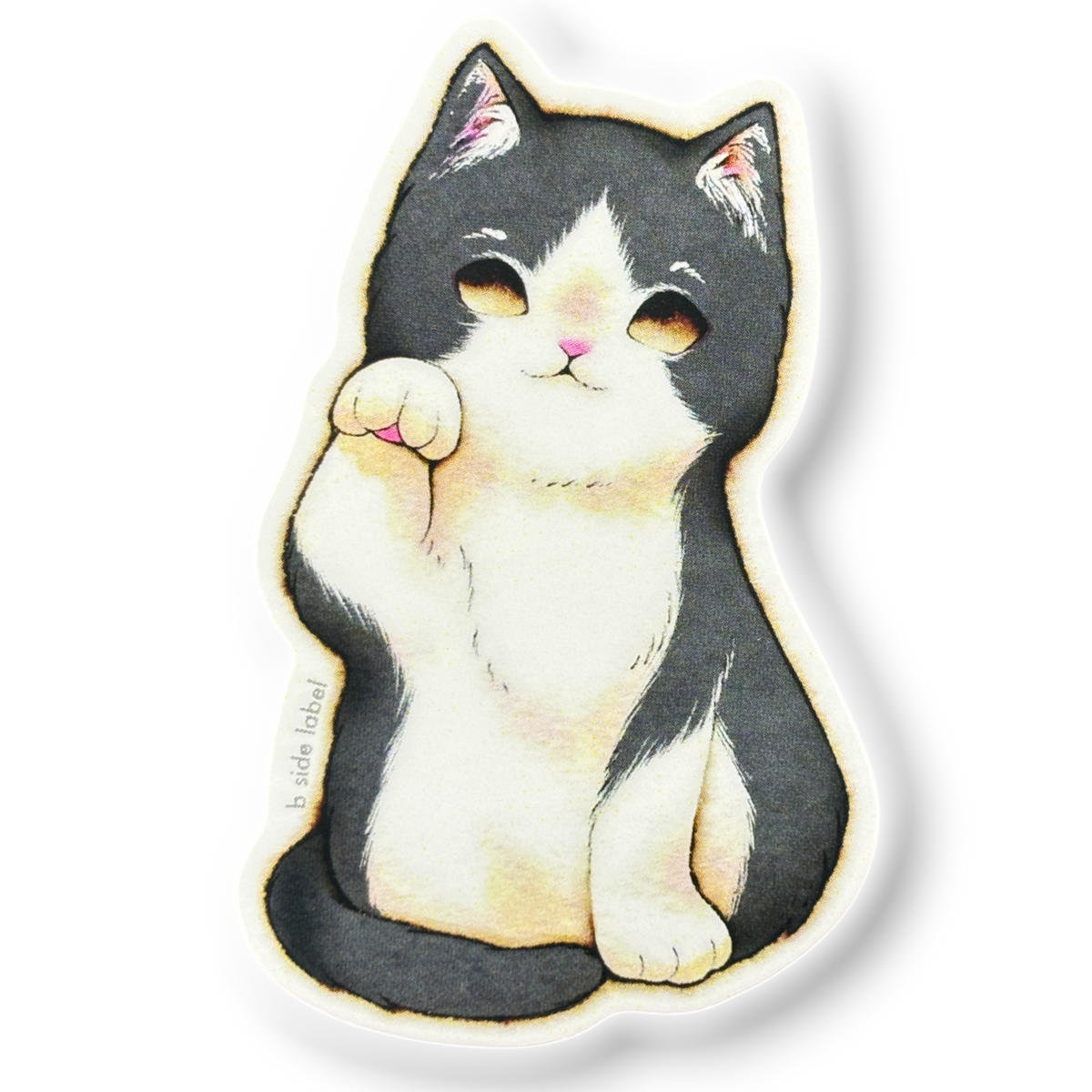 Fluffy Welcoming Cat ✦ B-Side Label Sticker