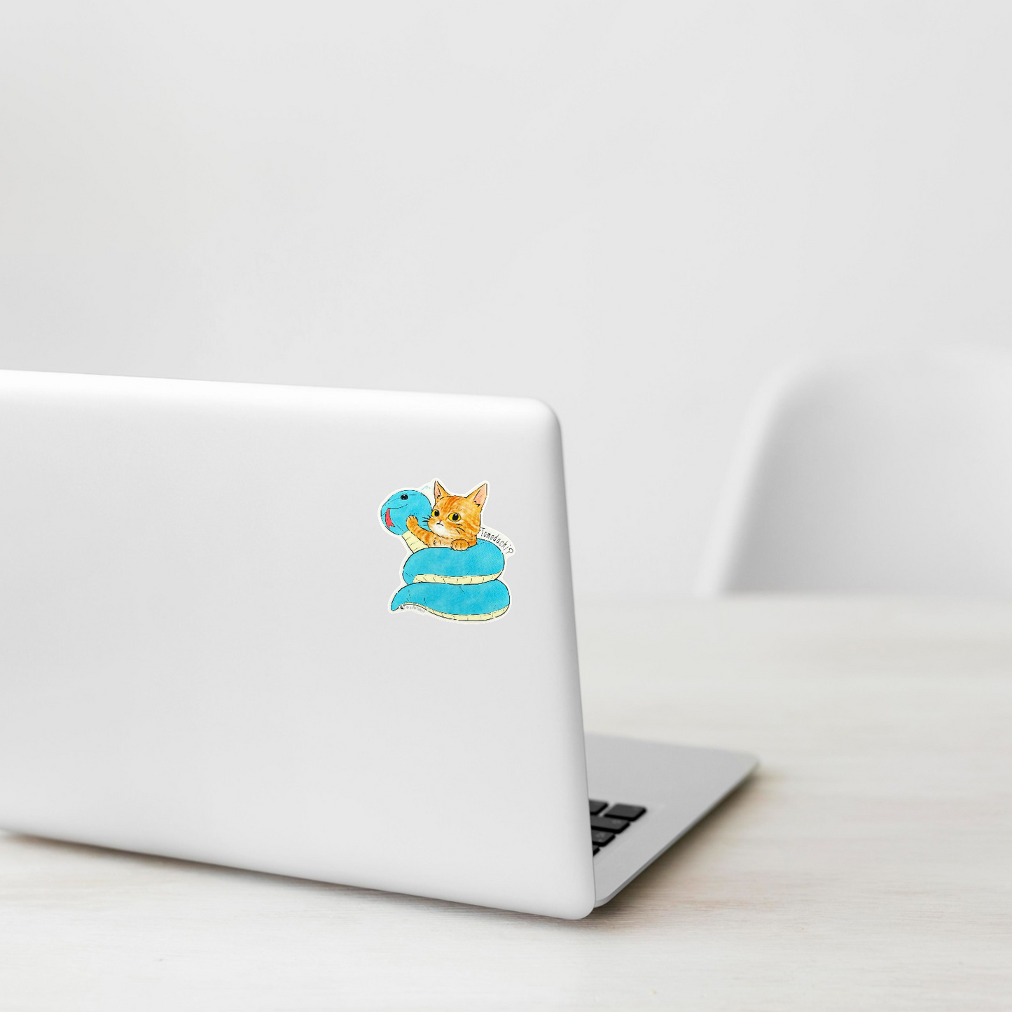 Cute Cat & Inflatable Snake ✦ B-Side Label Sticker
