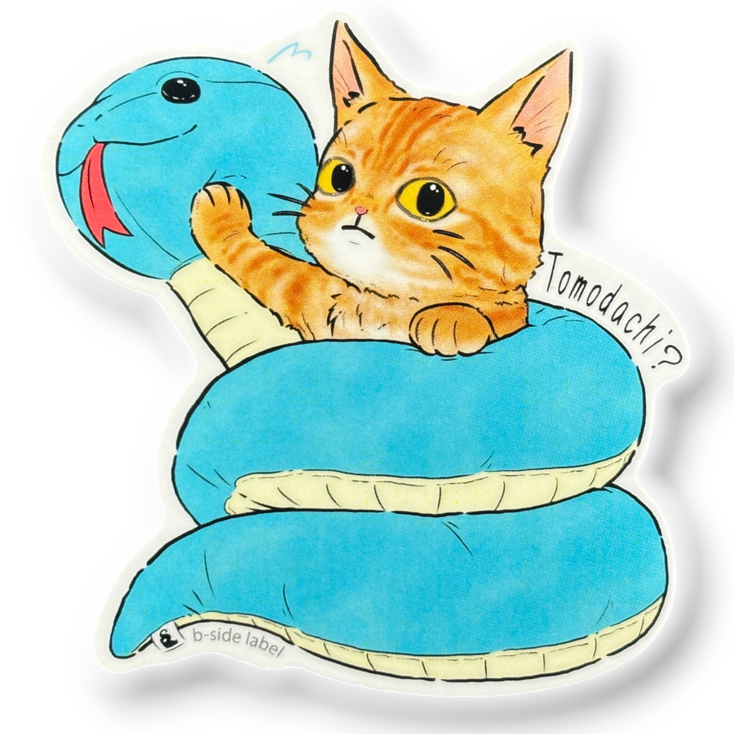 Cute Cat & Inflatable Snake ✦ B-Side Label Sticker